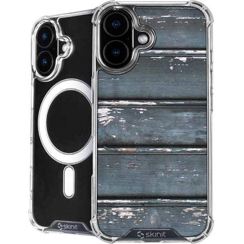 Chipped Blue Wood iPhone 16 Plus MagSafe Case