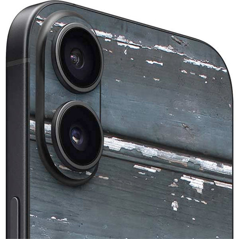 Chipped Blue Wood iPhone 16 Plus Skin