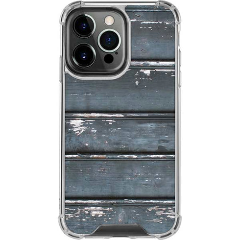 Chipped Blue Wood iPhone 16 Pro Clear Case
