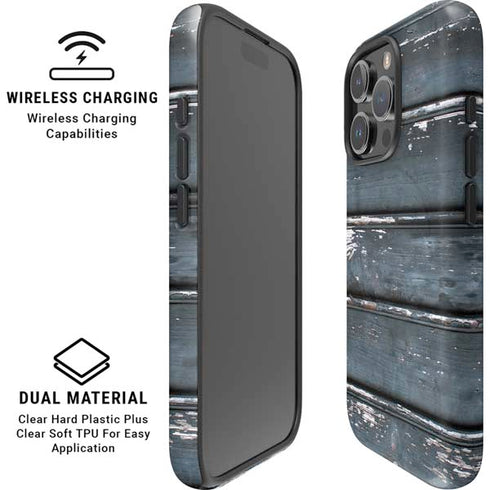 Chipped Blue Wood iPhone 16 Pro Max Magsafe Impact Case
