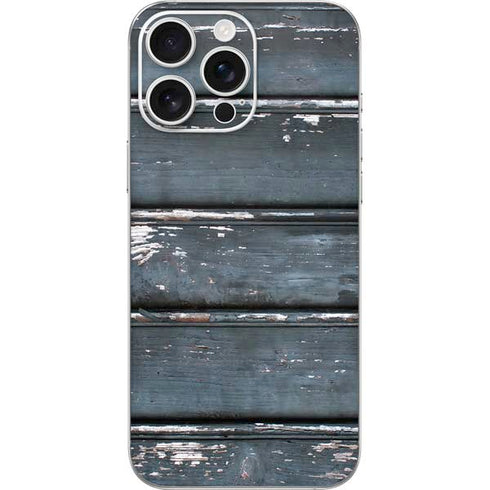 Chipped Blue Wood iPhone 16 Pro Max Skin