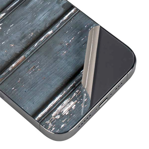 Chipped Blue Wood iPhone 16 Pro Max Skin