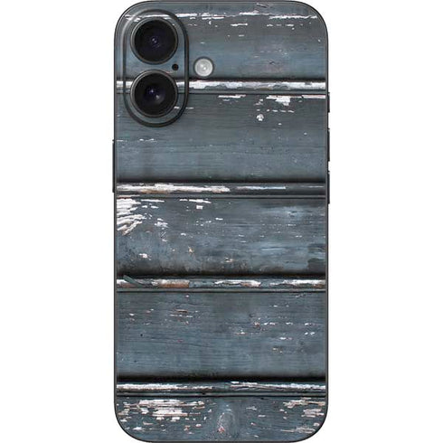 Chipped Blue Wood iPhone 16 Skin