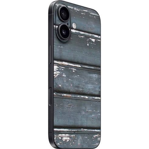 Chipped Blue Wood iPhone 16 Skin