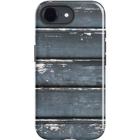 Chipped Blue Wood iPhone 16e Impact Case