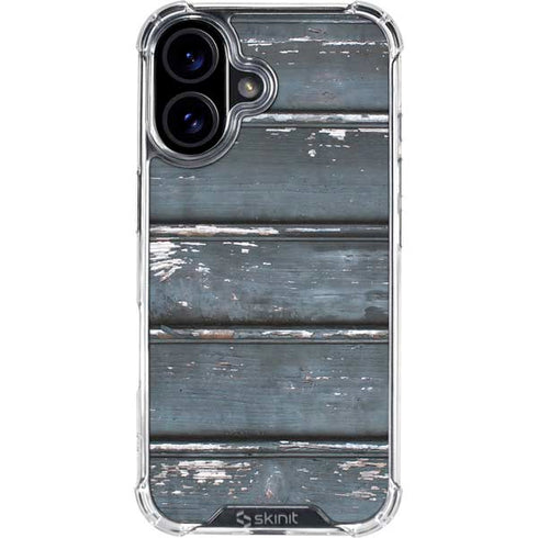 Chipped Blue Wood iPhone 17 Clear Case