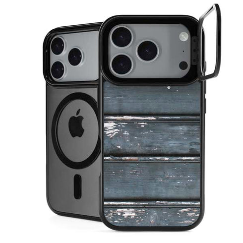 Chipped Blue Wood iPhone 18 Pro Kickstand Case