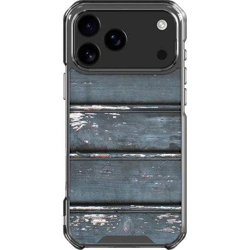 Chipped Blue Wood iPhone 18 Pro Max Clear Case