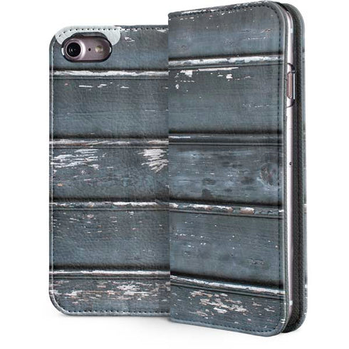 Chipped Blue Wood iPhone 7 Folio Case