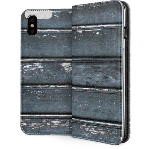 Chipped Blue Wood iPhone 8 Folio Case