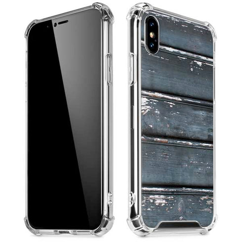 Chipped Blue Wood iPhone X/XS Clear Case