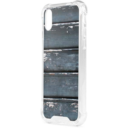Chipped Blue Wood iPhone XS Clear Case