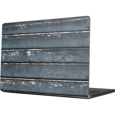 Chipped Blue Wood Apple MacBook Pro 14-inch Skin