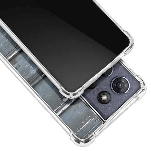 Chipped Blue Wood Moto G 5G (2025) Clear Case
