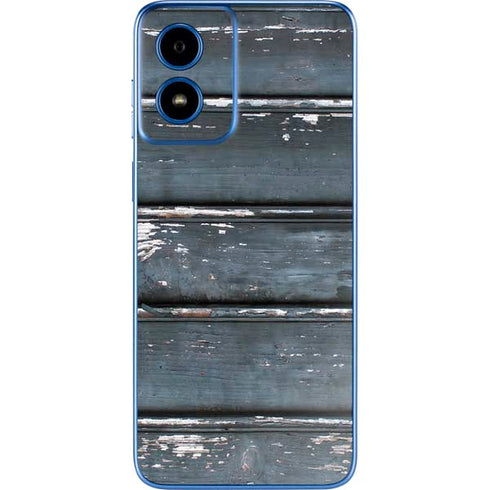 Chipped Blue Wood Moto G Play 4G (2024) Skin