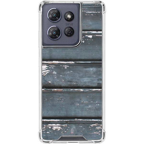Chipped Blue Wood Moto G Play 5G (2025) Clear Case