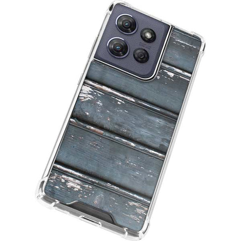 Chipped Blue Wood Moto G Play 5G (2025) Clear Case