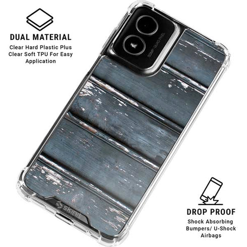 Chipped Blue Wood Moto G Power 5G (2024) Clear Case