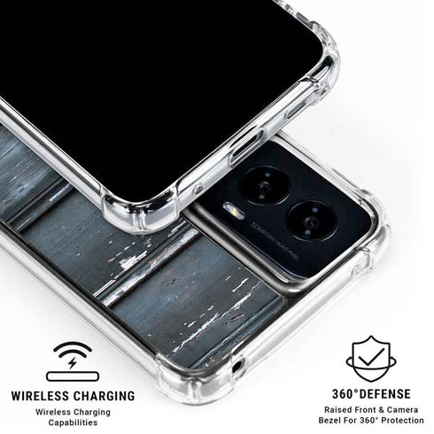 Chipped Blue Wood Moto G Power 5G (2024) Clear Case