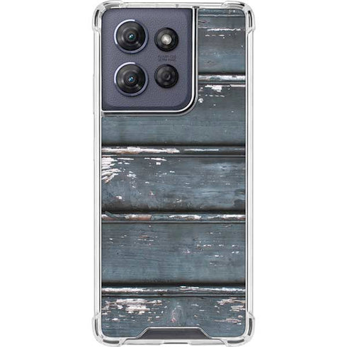 Chipped Blue Wood Moto G Power 5G (2025) Clear Case