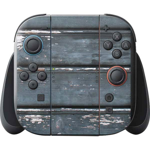 Chipped Blue Wood Nintendo Switch 2 (2025) with Joy-Con Skin
