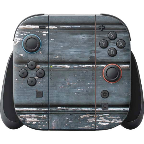 Chipped Blue Wood Nintendo Skins