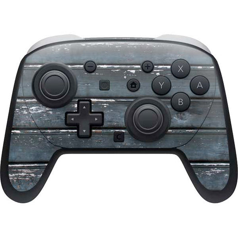 Chipped Blue Wood Nintendo Skins