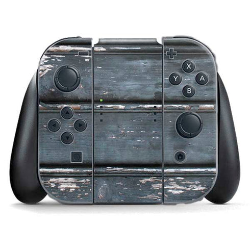 Chipped Blue Wood Nintendo Skins