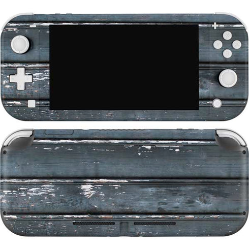 Chipped Blue Wood Nintendo Skins