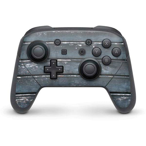 Chipped Blue Wood Nintendo Skins