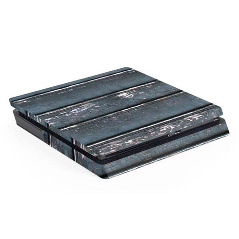 Chipped Blue Wood PlayStation PS4 Skins