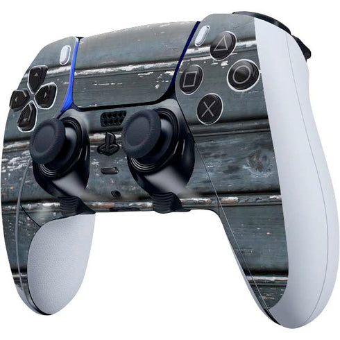 Chipped Blue Wood PS5 DualSense Edge Pro Controller Skin