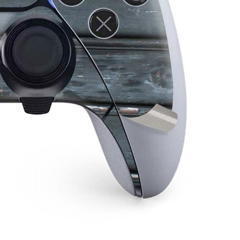 Chipped Blue Wood PS5 DualSense Edge Pro Controller Skin