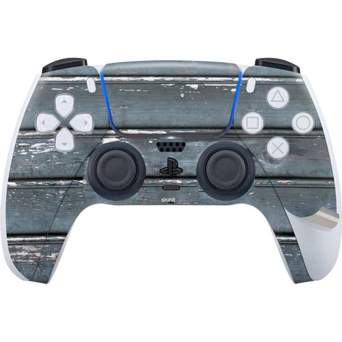Chipped Blue Wood PS5 Pro Disk Bundle Skin