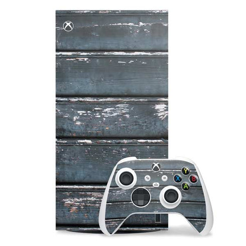Chipped Blue Wood Xbox Series X Skins