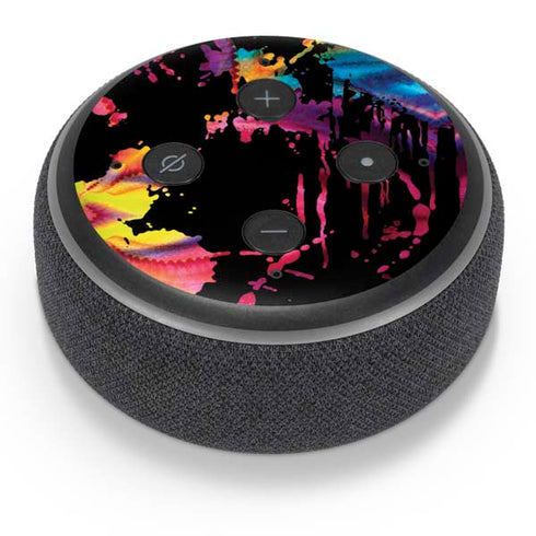 Chromatic Splatter Black Amazon Echo Dot Skin
