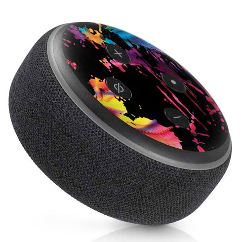 Chromatic Splatter Black Amazon Echo Dot Skin