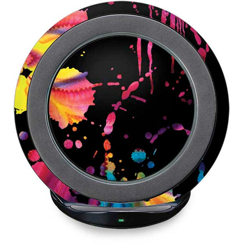 Chromatic Splatter Black Fast Charge Wireless Charging Stand Skin