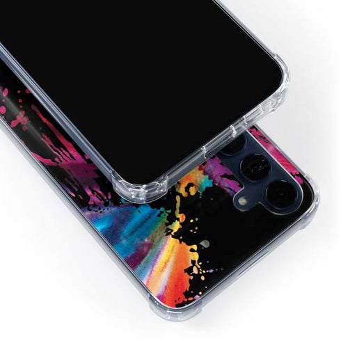Chromatic Splatter Black Galaxy A35 5G Clear Case