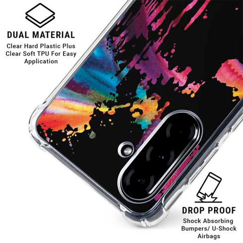 Chromatic Splatter Black Galaxy A36 5G Clear Case
