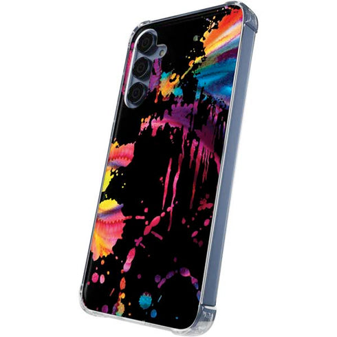 Chromatic Splatter Black Galaxy A55 5G Clear Case