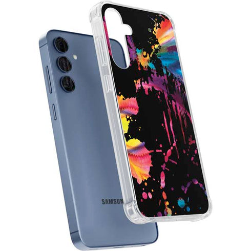 Chromatic Splatter Black Galaxy A55 5G Clear Case