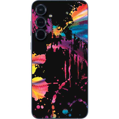 Chromatic Splatter Black Galaxy A55 5G Skin