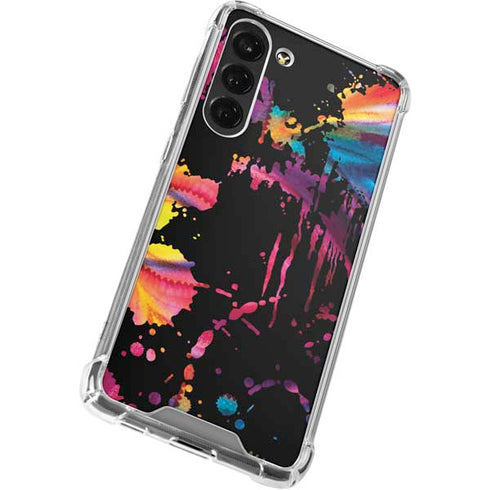 Chromatic Splatter Black Galaxy S24 FE Clear Case