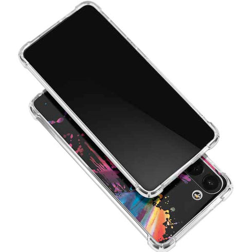 Chromatic Splatter Black Galaxy S24 FE Clear Case