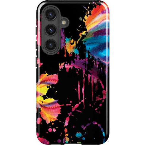 Chromatic Splatter Black Galaxy S25 Impact Case