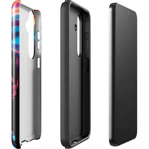 Chromatic Splatter Black Galaxy S25 Impact Case