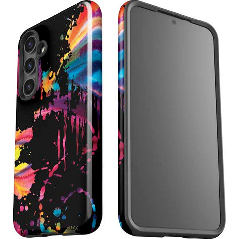Chromatic Splatter Black Galaxy S25 Impact Case
