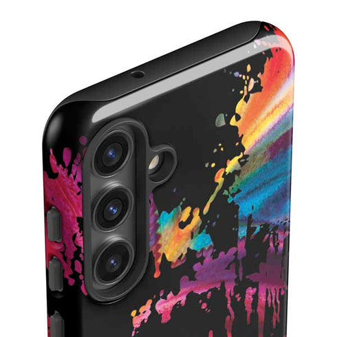 Chromatic Splatter Black Galaxy S25 Plus Impact Case