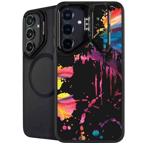 Chromatic Splatter Black Galaxy S25 Plus Kickstand Case